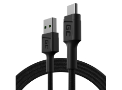 Cabo USB-C Tipo C 1,2m Green Cell Power Stream, com carregamento rápido Ultra Charge, Quick Charge 3.0