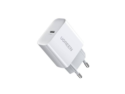 Carregador de parede UGREEN 20W, Carregamento Rápido QC 4.0, PD 3.0, 1 x USB-C, Leve e compacto, Cor branca